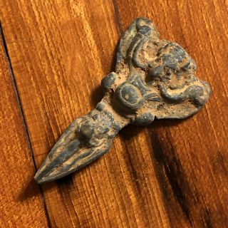 Antique Tibetan Buddhist Bronze Phurba Kila Ritual Asian Exorcism Tool Pendant