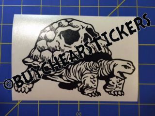 Skull Turtle Tortoise Vinyl Decal - Sticker 4x6 - Any Color