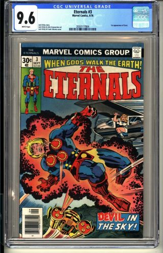 Eternals 3 Cgc 9.  6 Wp Nm,  Marvel Comics 9/76 Jack Kirby 1st App Sersi
