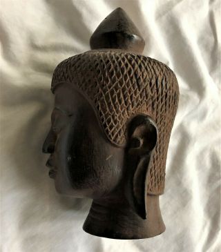 Buddha Head Hard Wood Hand Carved Sculpture