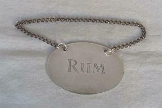 A Vintage Solid Sterling Silver Rum Decanter Label London 1978.