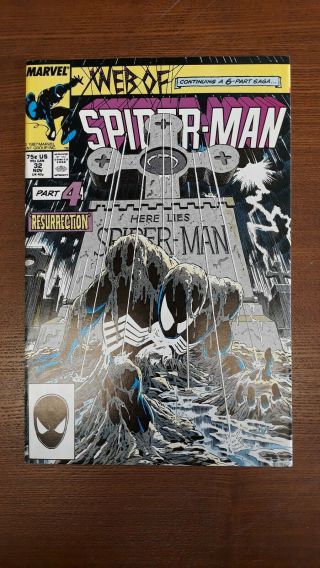 Web Of Spiderman 32 Rare Htf Classic Cover Awesome Comic Book Marvel