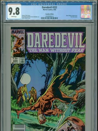 1985 Marvel Daredevil 222 Canadian $0.  95 Price Variant Cgc 9.  8 White Box7