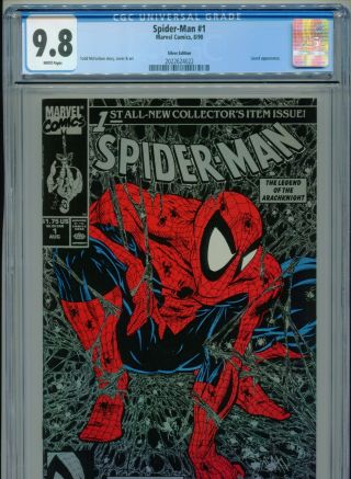 1990 Marvel Spider - Man 1 Torment Todd Mcfarlane Silver Cgc 9.  8 White Box4