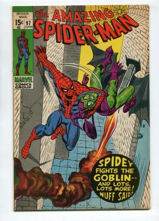 1971 Marvel Spider - Man 97 Drug Story Green Goblin Appearance Fn/vf B2