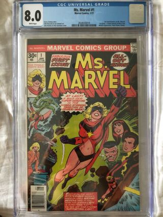Ms.  Marvel 1 Cgc 8.  0 1st Carol Danvers An Ms.  Marvel.