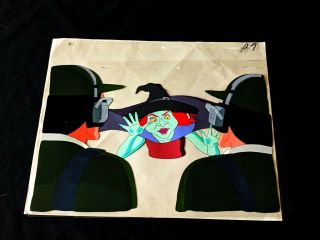 The Real Ghostbusters 1986 Production Hand Painted Witch & Pilots Cel