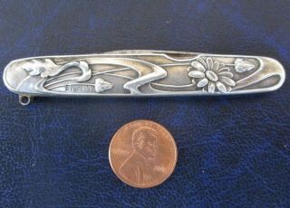 Antique Victorian Art Nouveau Floral Ornate Sterling Silver Folding Pocket Knife 3
