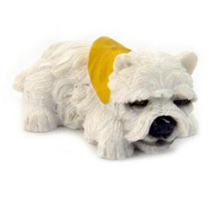 Z8 Beam Sleep Sleepy Dog West Highland White Terrier Scarf Figure Gashapon Rare