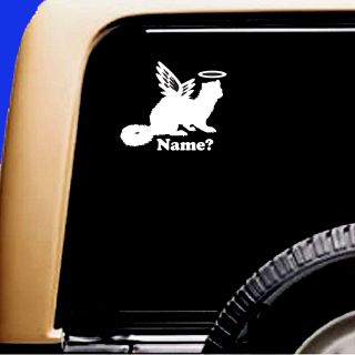Ferret Memorial Angel Decal Pet Car Sticker Add Name Truck Rv Weasel
