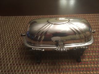 Bristol Epca Silverplate Roll Top Butter Dish With Glass Insert,