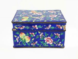 Antique Chinese Canton Enamel Trinket Box C1930
