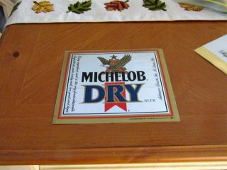 Rare Vintage " Michelob Dry " Beer 6 " X 7 " From 1989 Man Cave Sign Sticker