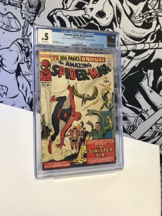 Spider - Man Anual 1 Cgc.  5 Off White Pages.  First Sinister Six