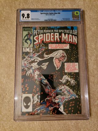 Spectacular Spider - Man 90 Cgc 9.  8,  Perfect Case Marvel Comics 1st Black Costume