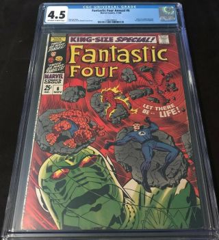 Fantastic Four Annual 6 Cgc 4.  5 First Appearance Annihilus & Franklin Richards