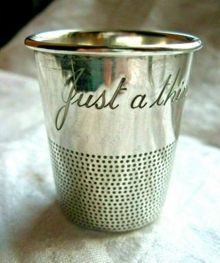 Towle Sterling Silver " Just A Thimble Full " Shot Glass Vintage