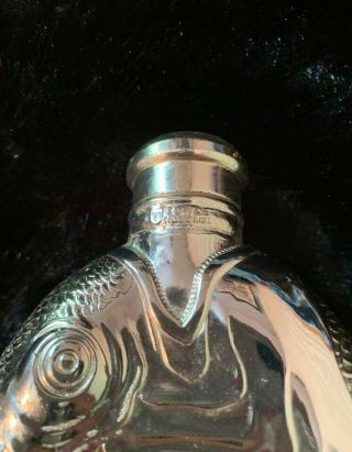Vintage 1950 ' s Towle Fish Silver Plated Flask Drink Like A Fish 5