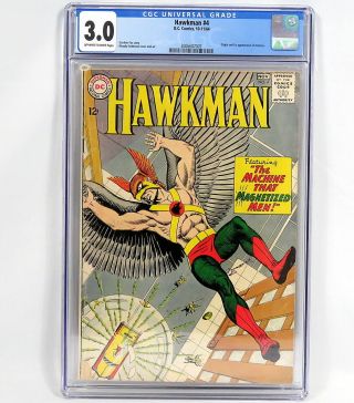 Dc Comics Hawkman 4 Cgc 3.  0 Off White Pages 1st Appearance Origin Zatanna 1964