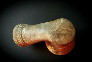 18TH CENTURY OTTOMAN LARGE ORNATE RED CLAY TOBACCO PIPE - GREAT PATINA ca.  1720 6
