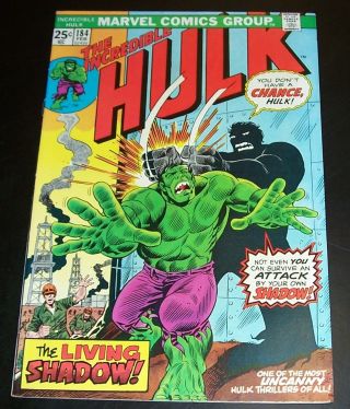 Nm 9.  4: Incredible Hulk 184 Living Shadow,  Stan Lee,  Trimpe,  Bag&board 1974