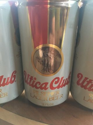 3 Vintage Beer Cans Utica Club Pilsener Lager West End Brew 12 oz Empty 2