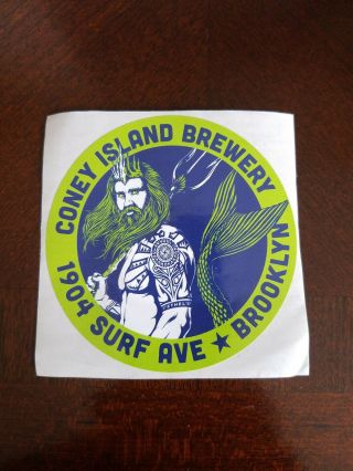 Coney Island Brewery,  Merman Craft Beer Sticker Brooklyn Ny