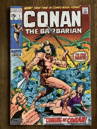 Conan The Barbarian 1 1970 First Printing Marvel Comics 1st Conan Avengers Vf