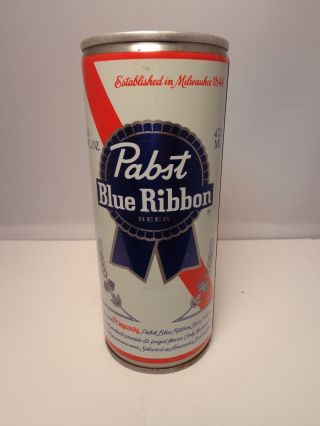 Pabst Blue Ribbon 16oz Crimped Steel Pull Tab Beer Can 161 - 26 - A