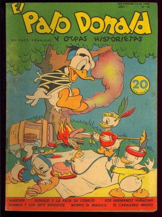 Donald Duck V1 18 Rare Sub - Mariner Foreign Ed.  Carl Barks Disney Comic 1944 Fn