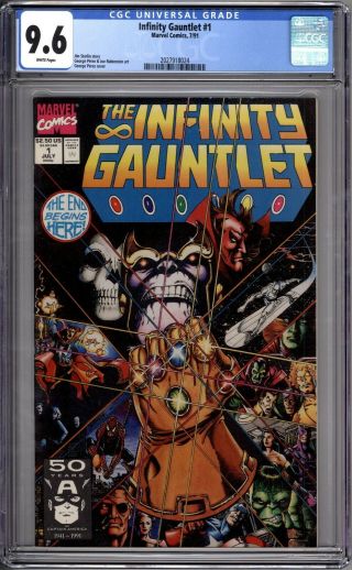 Infinity Gauntlet 1 Cgc Graded 9.  6 Nm,  Marvel Comics 1991