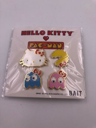 Sdcc Hello Kitty X Pac Man By Bait Pin Set Of 4 (f1)