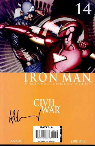Iron Man 14 Signed By Adi Granov Civil War Captain America Movie Nm
