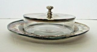 Antique Webster Silverplate Cheese Butter Caviar Dish Fancy Serving Bowl Vintage