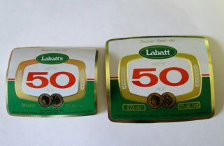 2 Vintage Canadian Beer Label Labatt 50 Beer