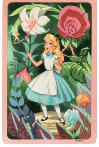 Vintage 50s Alice In Wonderland Walt Disney Productions Single Swap Playing Card