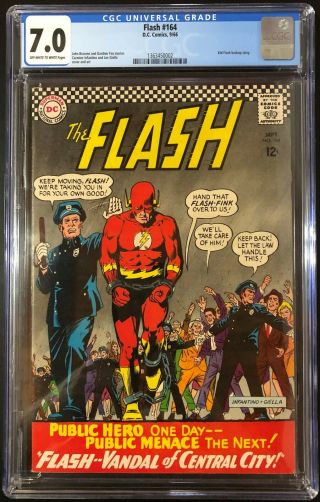 Flash 164 Dc Comics 1966 Comic Book Cgc 7.  0 Kid Flash Backup Story