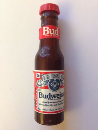 Vintage Mini Plastic Budweiser Bottle 4 Inches Beer Collectible