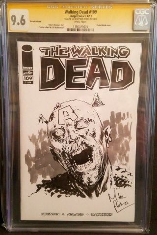 Walking Dead 109 (2013) Zombie Captain America Sketch / Cgc 9.  6 / Mike Perkins