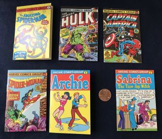 1981 Bubble Funnies Complete Set 1 - 6 Spiderman Hulk Captain America Spiderwoman