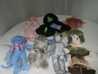 Set Of 7 Warner Brothers Wizard Of Oz Beanie Babies Plush Dolls With Tags 1998