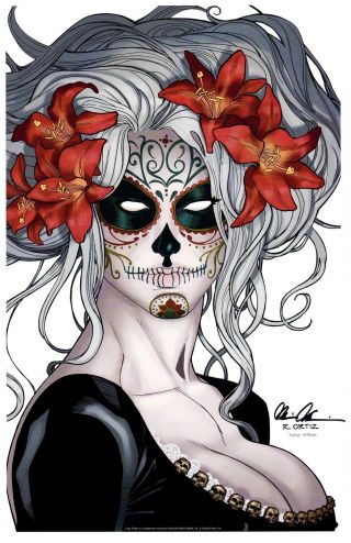 Lady Death Art Print Cover D " Dia De Los Muertos " Signed By Brian Pulido