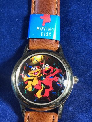Vintage Elmo Watch Sesame Street By Fantasma Moving Confetti Disc