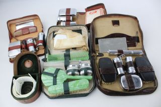 5 X Vintage Gents Grooming / Fashion Inc.  Art Deco,  Xylonite,  Travel Kits Etc