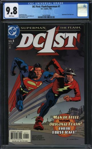 Dc First: Flash / Superman 1 Cgc 9.  8 Rollins Nowlan Superman And Flash Race