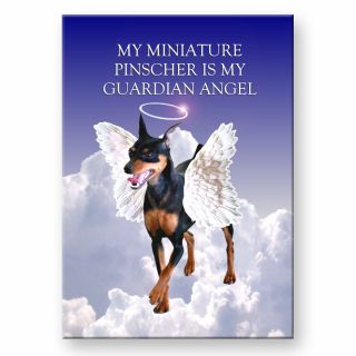 Miniature Pinscher Guardian Angel Fridge Magnet No 2 Dog Pet Loss