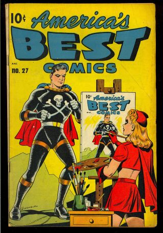 America’s Best Comics 27 Miss Masque Infinity Cover Nedor 1948 Vg,