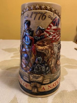 Miller Beer Stein Mug Birth Of A Nation 1776 Washington Crossing Delaware