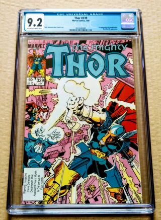 The Mighty Thor 339 Cgc 9.  2 Nm - 1st Appearance Stormbreaker Beta Ray Bill