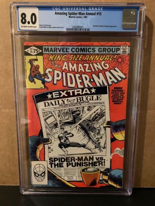 Spider - Man Annual 15 Cgc 8.  0 Frank Miller Cover Punisher Appearance